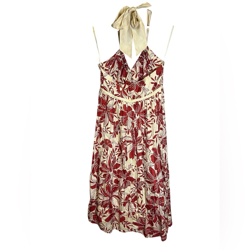 Elegant Banana Republic Floral Silk Halter Dress - Picture 2 of 10
